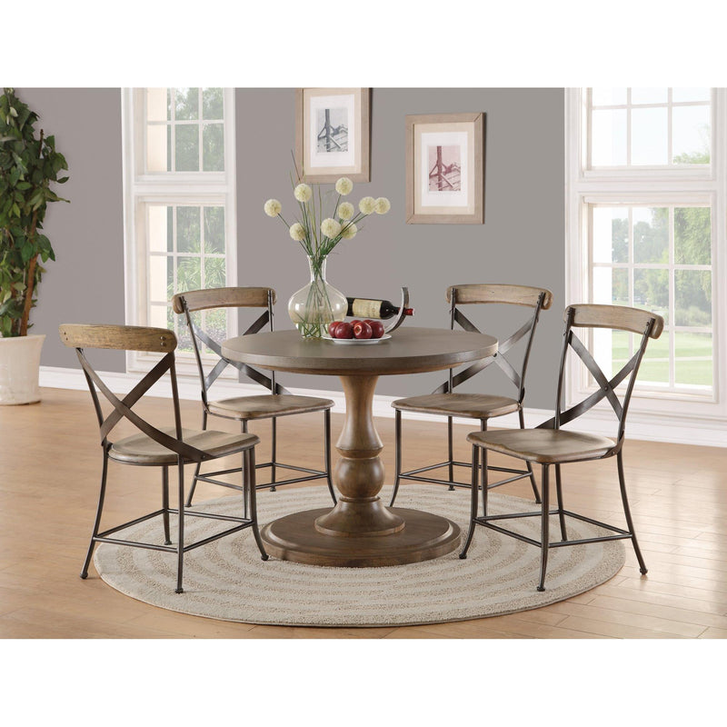 Flexsteel Round Keystone Counter Height Dining Table with Concrete Top & Pedestal Base W1132-834 IMAGE 2