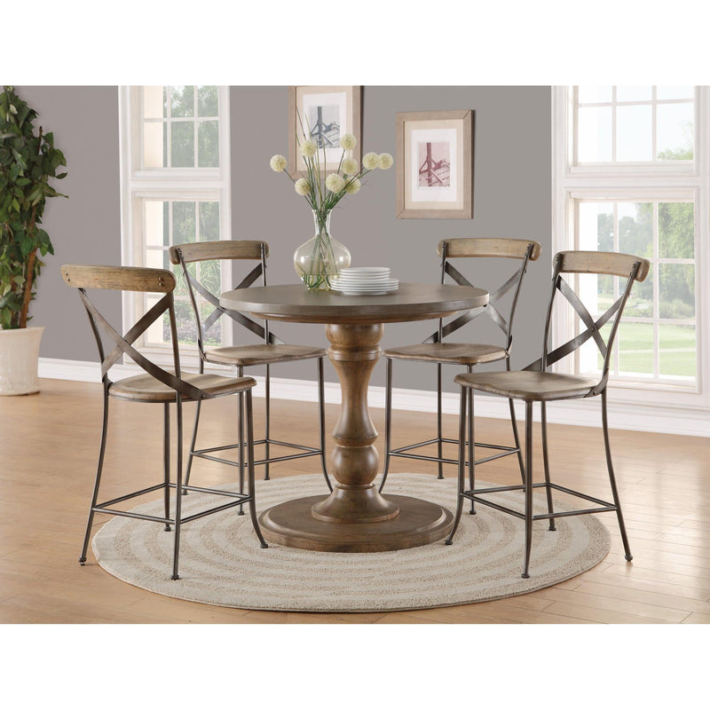 Flexsteel Round Keystone Counter Height Dining Table with Concrete Top & Pedestal Base W1132-834 IMAGE 3