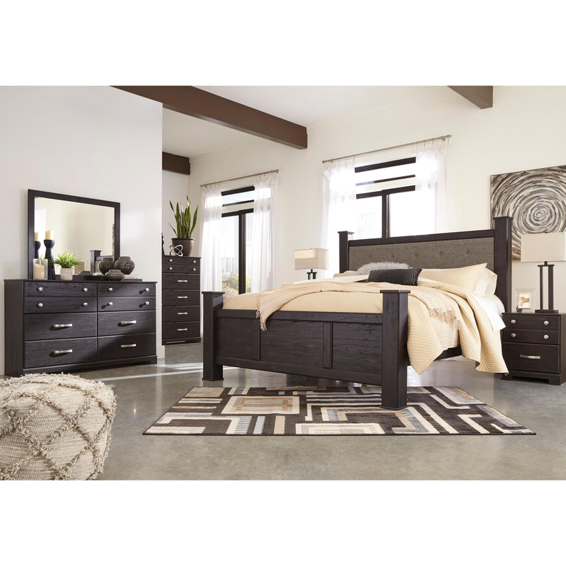 Signature Design by Ashley Reylow King Upholstered Poster Bed B555-68/B555-66/B555-62/B555-99 IMAGE 4