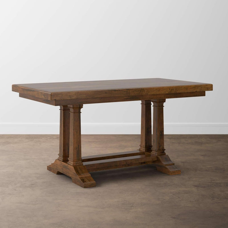 Bassett Bench Made Dining Table with Trestle Base Bench Made 4015-6032 Maple Gathering Table - Brown IMAGE 2