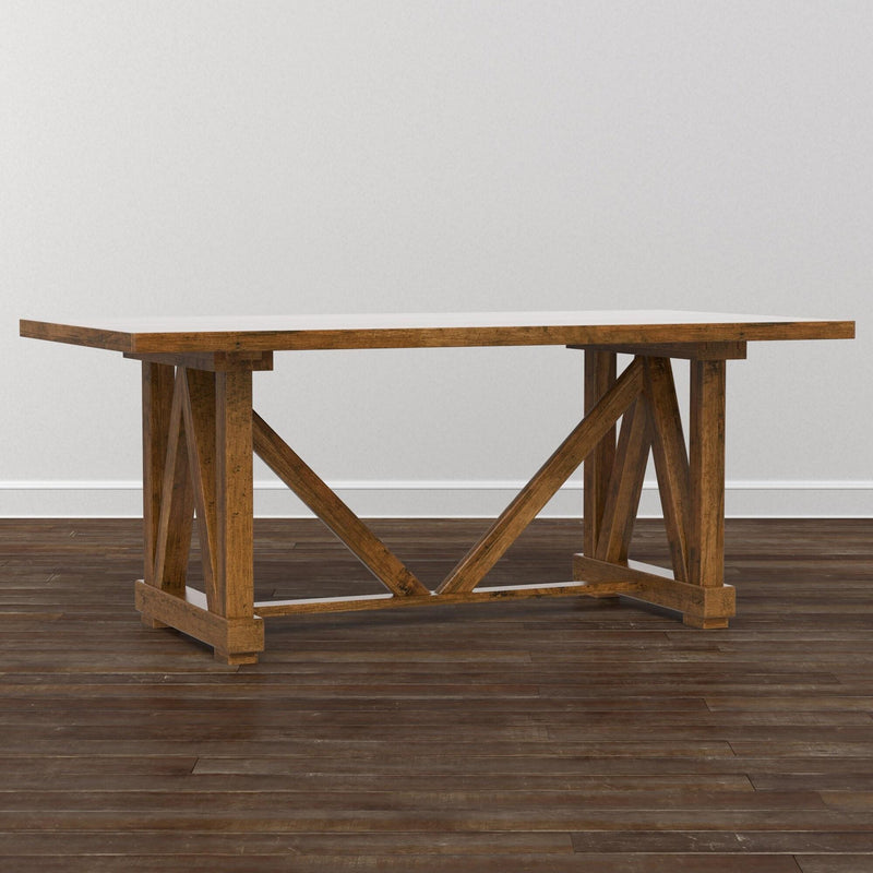 Bassett Bench Made Dining Table with Trestle Base Bench Made 4015-7242 Maple 72" Rectangular Table - Brown IMAGE 1