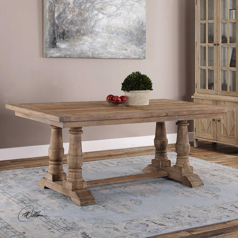 Uttermost Stratford Dining Table with Trestle Base 24557 IMAGE 7