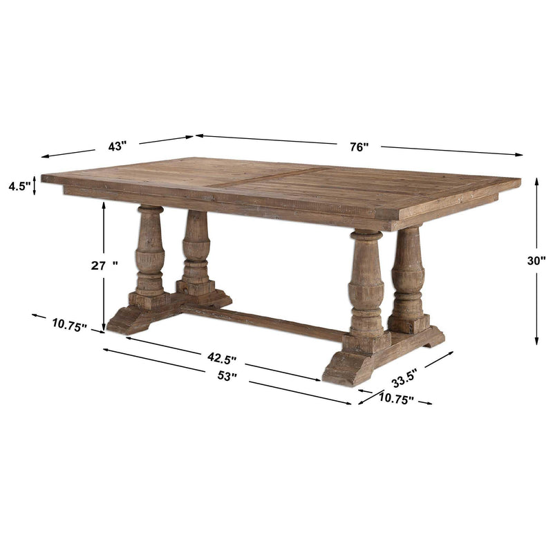 Uttermost Stratford Dining Table with Trestle Base 24557 IMAGE 9