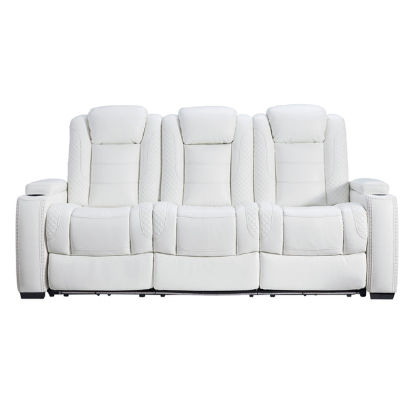 Signature Design by Ashley Party Time Power Reclining Leather Look Sofa 3700415C IMAGE 1