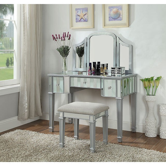 Furniture of America Cyndi Vanity Set CM-DK6361SV-UPS3 IMAGE 2