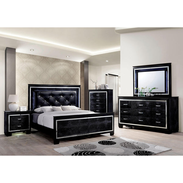 Furniture of America Bellanova CM7979BK 6 pc King Upholstered Panel Bedroom Set IMAGE 1