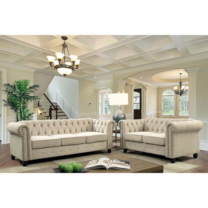 Furniture of America Winifred CM6342IV 3 pc Living Room Set IMAGE 1