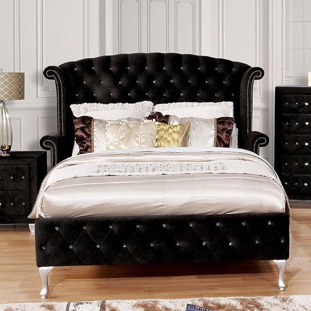 Furniture of America Alzire CM7150BK 7 pc Queen Upholstered Bedroom Set IMAGE 2
