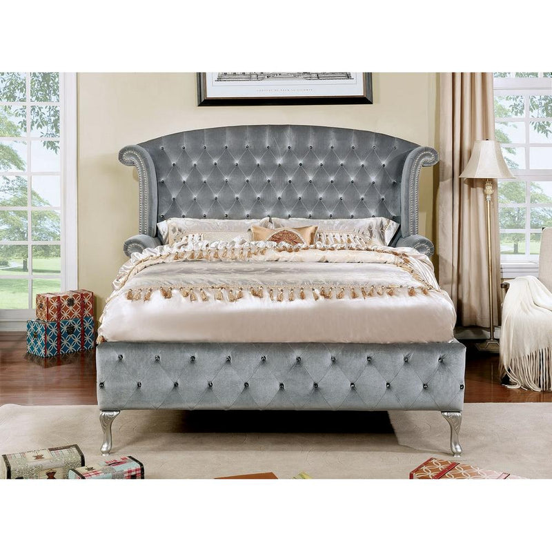 Furniture of America Alzir CM7150 7 pc Queen Upholetered Bedroom Set IMAGE 2
