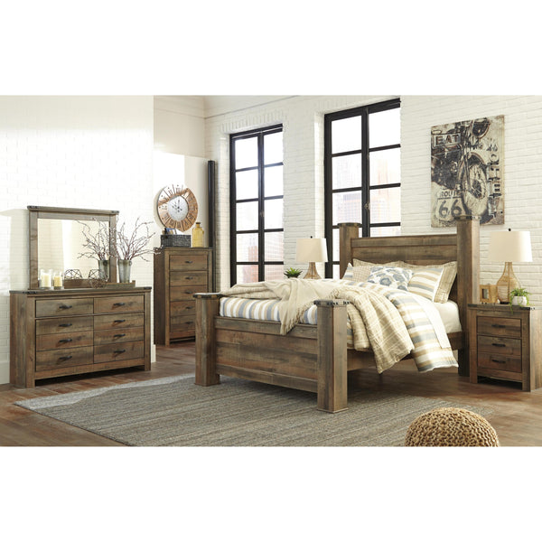 Signature Design by Ashley Trinell B446 6 pc Queen Poster Bedroom Set IMAGE 1