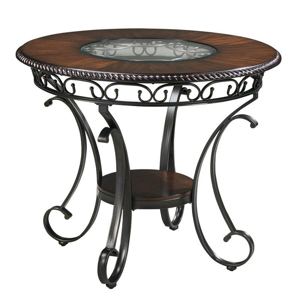 Signature Design by Ashley Round Glambrey Counter Height Dining Table with Trestle Base D329-13 IMAGE 1