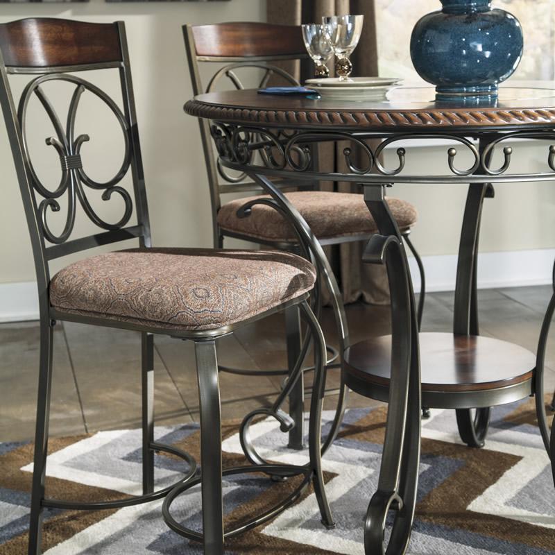 Signature Design by Ashley Round Glambrey Counter Height Dining Table with Trestle Base D329-13 IMAGE 2