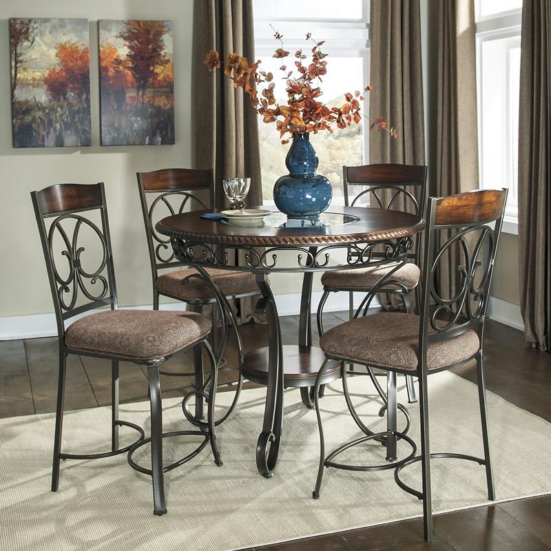 Signature Design by Ashley Round Glambrey Counter Height Dining Table with Trestle Base D329-13 IMAGE 3