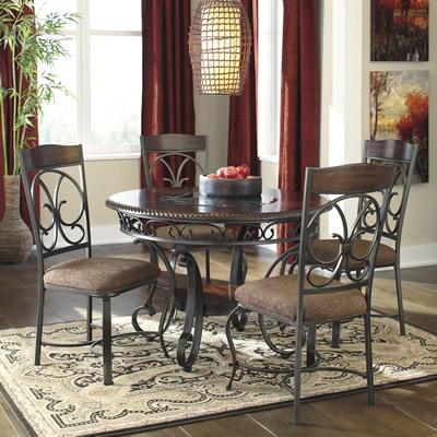 Signature Design by Ashley Round Glambrey Dining Table with Trestle Base D329-15 IMAGE 4