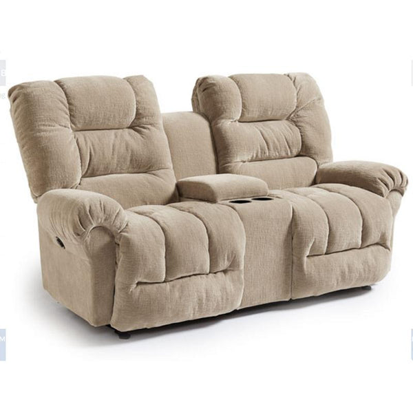 Best Home Furnishings Seger Reclining Fabric Loveseat Seger L720RC4 Space Saver Loveseat with Console IMAGE 1