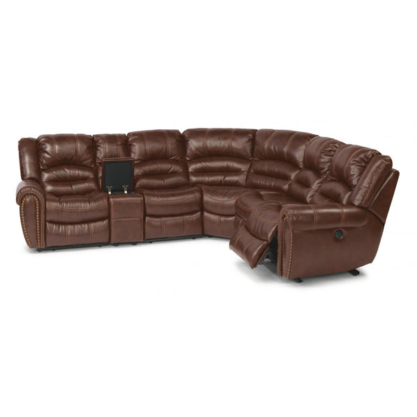 Flexsteel Crosstown Reclining Leather 3 pc Sectional 1210-58-72-59-23-19-57/048-54 IMAGE 1