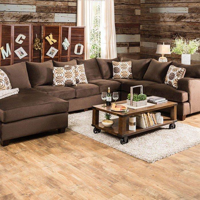 Furniture of America Wessington Stationary Fabric 4 pc Sectional SM6111-SECTIONAL IMAGE 2