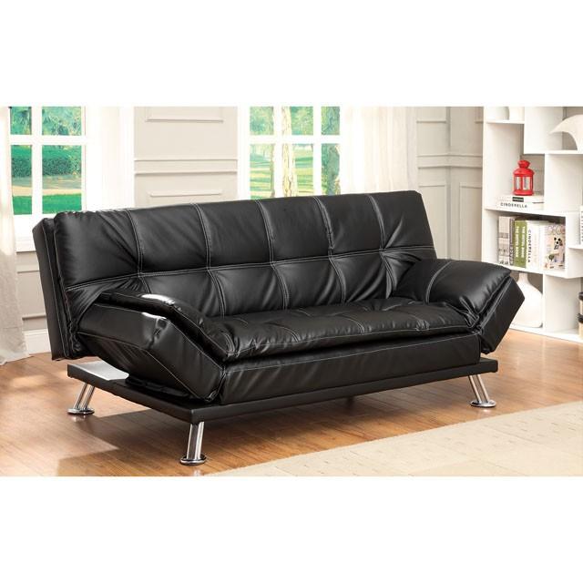 Furniture of America Hauser II Leatherette Futon CM2677BK IMAGE 2