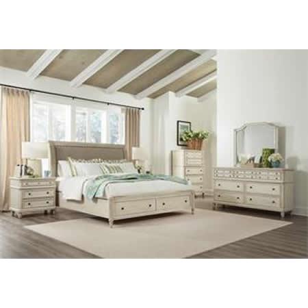 Riverside Furniture Huntleigh Queen Upholstered Sleigh Bed with Storage 10277/10279/10274 IMAGE 7