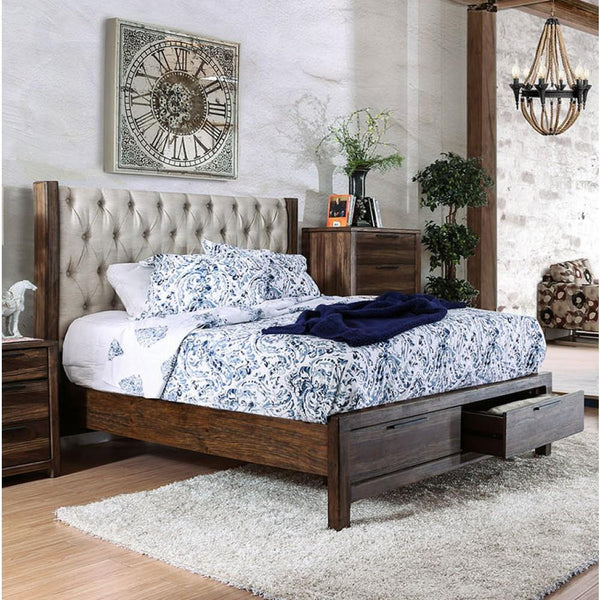 Furniture of America Hutchinson California King Bed with Storage CM7577DR-CK-BED IMAGE 1
