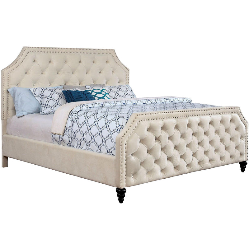 Furniture of America Claudine Full Upholstered Panel Bed CM7675F-BED IMAGE 1