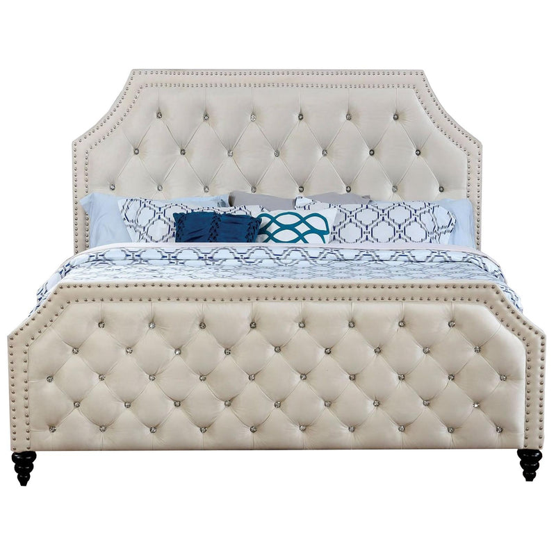 Furniture of America Claudine Full Upholstered Panel Bed CM7675F-BED IMAGE 2