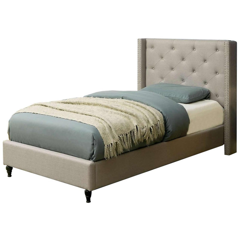 Furniture of America Anabelle Twin Upholstered Panel Bed CM7677GY-T-BED IMAGE 1