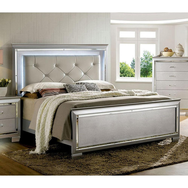 Furniture of America Bellanova California King Upholstered Panel Bed CM7979SV-CK-BED IMAGE 1
