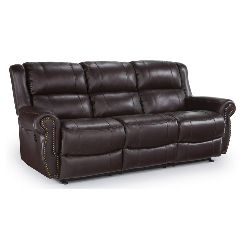 Best Home Furnishings Terrill Power Reclining Leather Sofa Terrill S870RP4 (Chocolate) Power Space Saver Sofa IMAGE 1