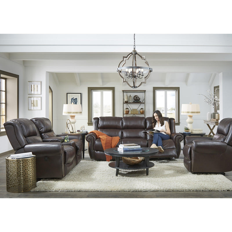 Best Home Furnishings Terrill Power Reclining Leather Sofa Terrill S870RP4 (Chocolate) Power Space Saver Sofa IMAGE 2