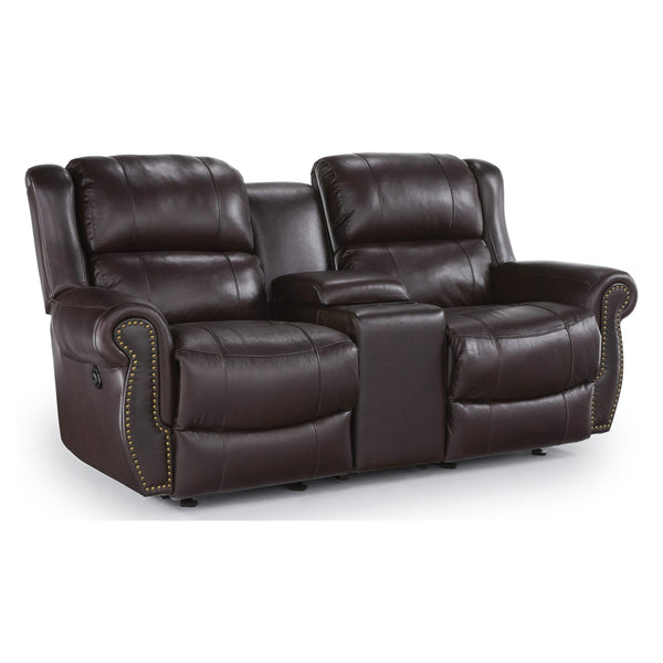 Best Home Furnishings Terrill Power Reclining Leather Loveseat Terrill L870RPA4 (Chocolate) Power Reclining Loveseat IMAGE 1