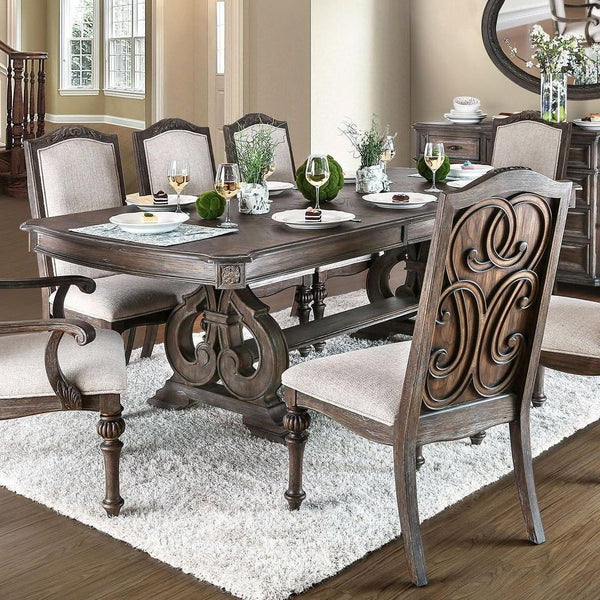Furniture of America Arcadia Dining Table with Trestle Base CM3150T-TABLE IMAGE 1