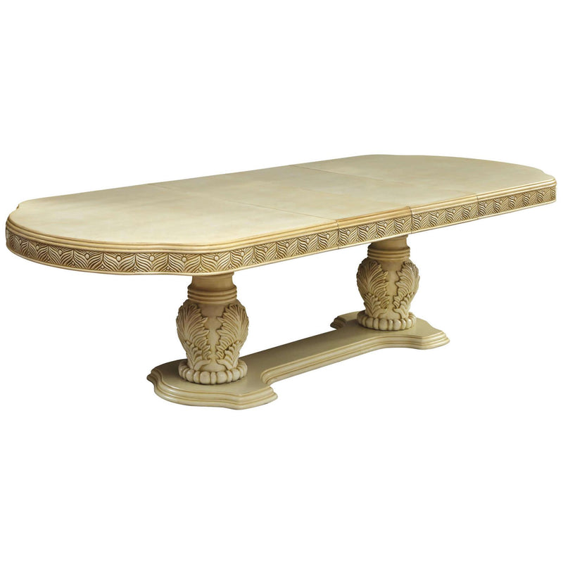 Furniture of America Oval Wyndmere Dining Table with Pedestal Base CM3186WH-T-TABLE IMAGE 2