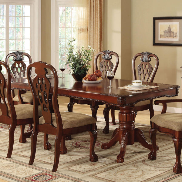Furniture of America George Town Dining Table with Pedestal Base CM3222T-TABLE IMAGE 1