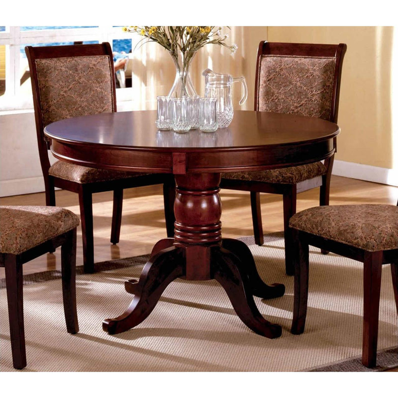 Furniture of America Round St. Nicholas II Dining Table with Pedestal Base CM3224RT-TABLE IMAGE 2