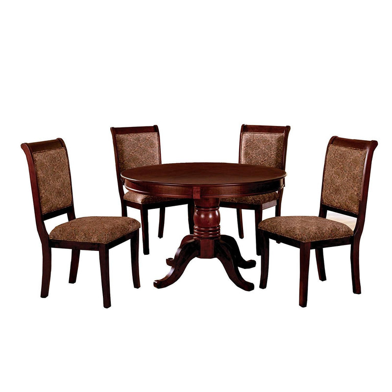 Furniture of America Round St. Nicholas II Dining Table with Pedestal Base CM3224RT-TABLE IMAGE 3