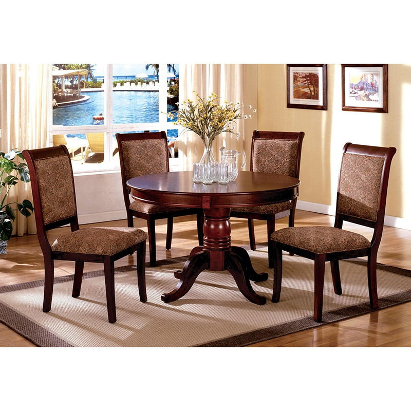 Furniture of America Round St. Nicholas II Dining Table with Pedestal Base CM3224RT-TABLE IMAGE 4