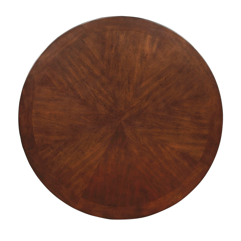 Furniture of America Round Carlisle Dining Table with Pedestal Base CM3778RT-TABLE IMAGE 2
