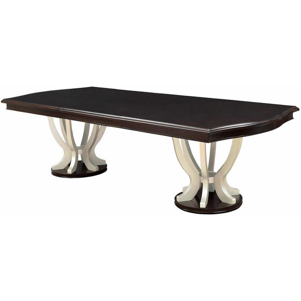 Furniture of America Ornette Dining Table with Pedestal Base CM3353T-TABLE IMAGE 1