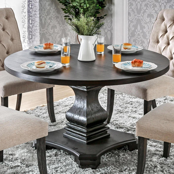 Furniture of America Round Nerissa Dining Table with Pedestal Base CM3840RT-TABLE IMAGE 1