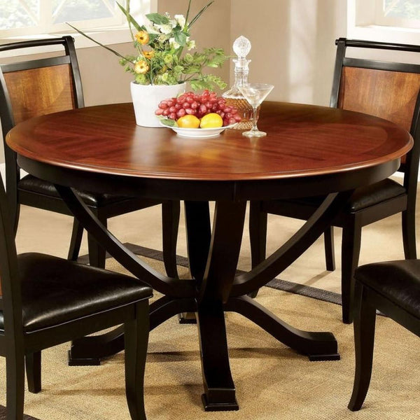 Furniture of America Round Salida I Dining Table with Pedestal Base CM3034RT IMAGE 1