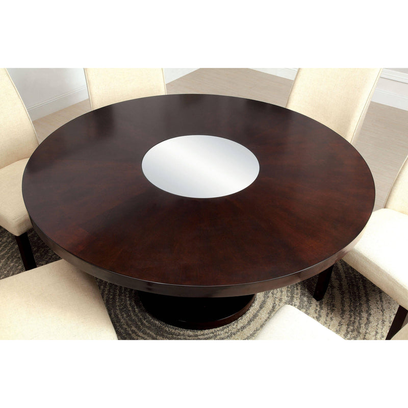 Furniture of America Round Cimma Dining Table with Pedestal Base CM3556T-TABLE IMAGE 3