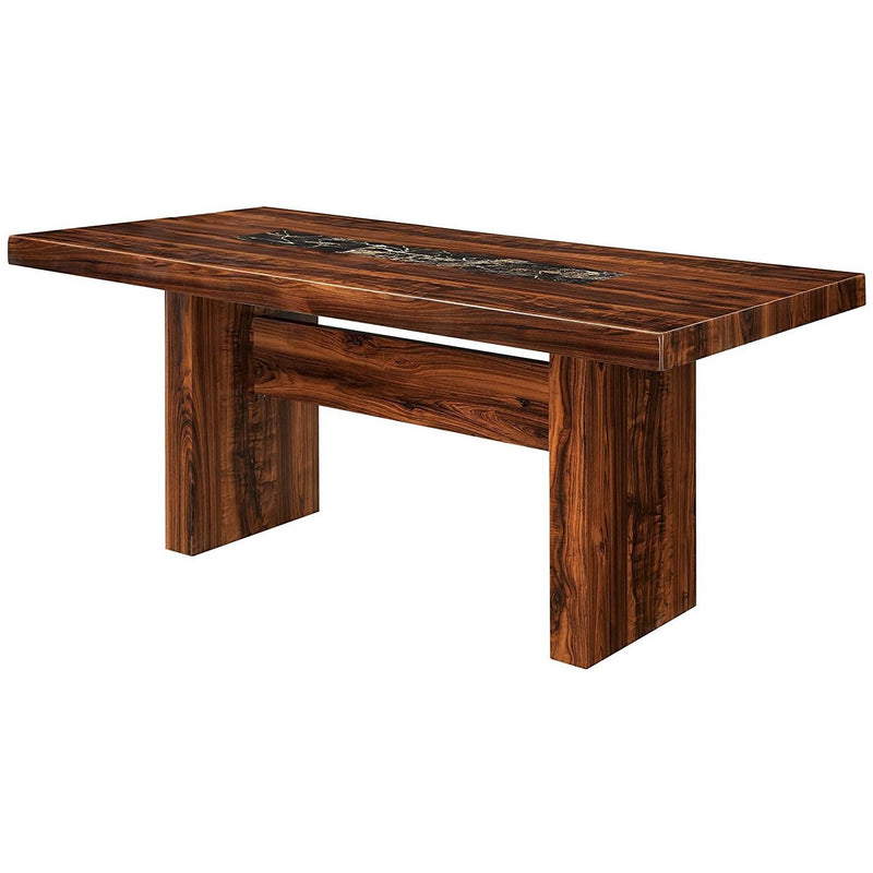 Furniture of America Bonneville I Dining Table with Faux Marble Top & Trestle Base CM3824T-TABLE IMAGE 1