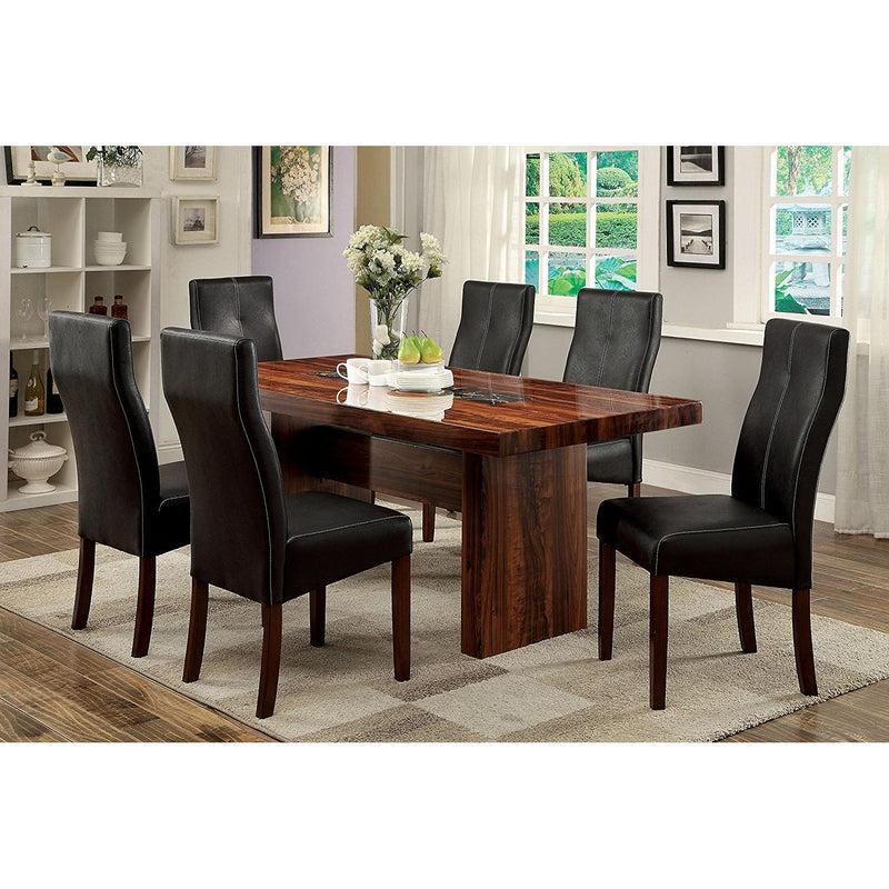 Furniture of America Bonneville I Dining Table with Faux Marble Top & Trestle Base CM3824T-TABLE IMAGE 5