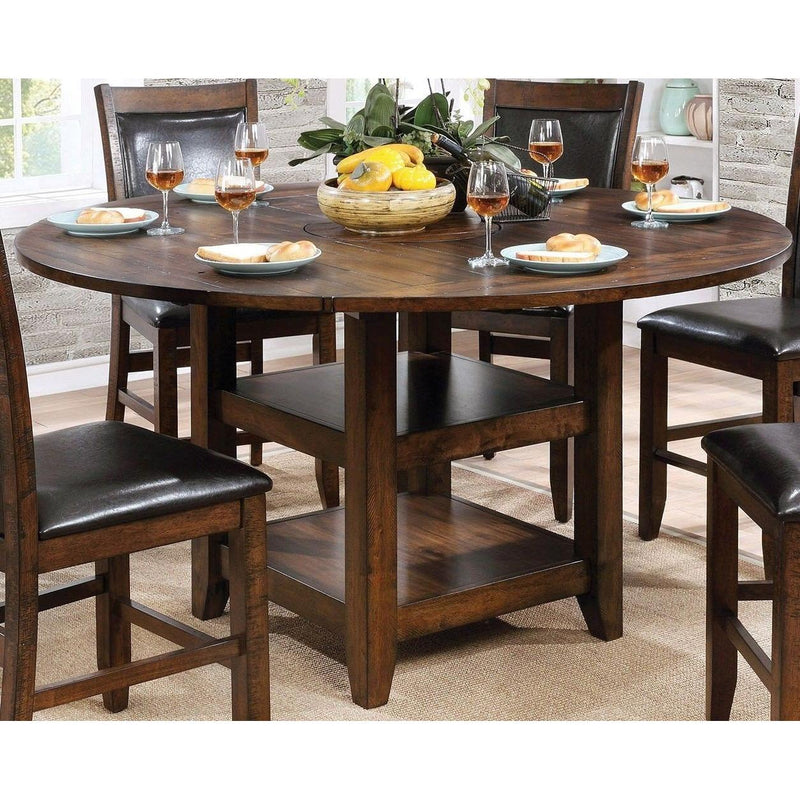 Furniture of America Meagan II Counter Height Dining Table with Pedestal Base CM3152RPT IMAGE 1
