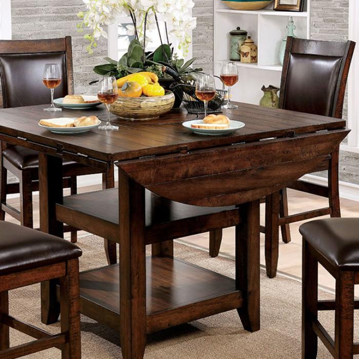 Furniture of America Meagan II Counter Height Dining Table with Pedestal Base CM3152RPT IMAGE 2