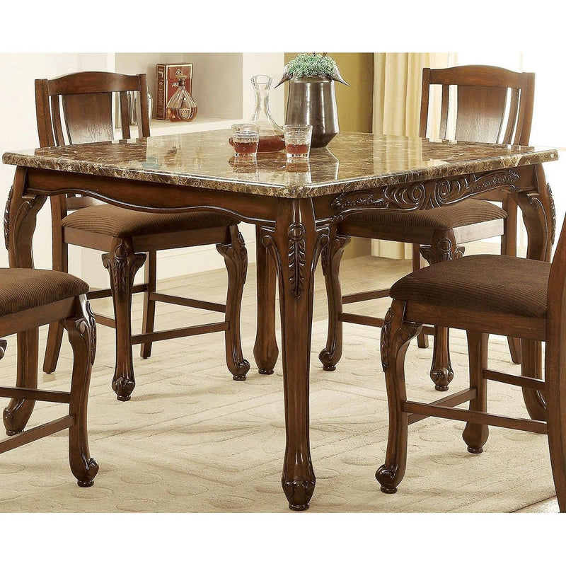Furniture of America Johannesburg Counter Height Dining Table with Faux Marble Top CM3873PT IMAGE 1