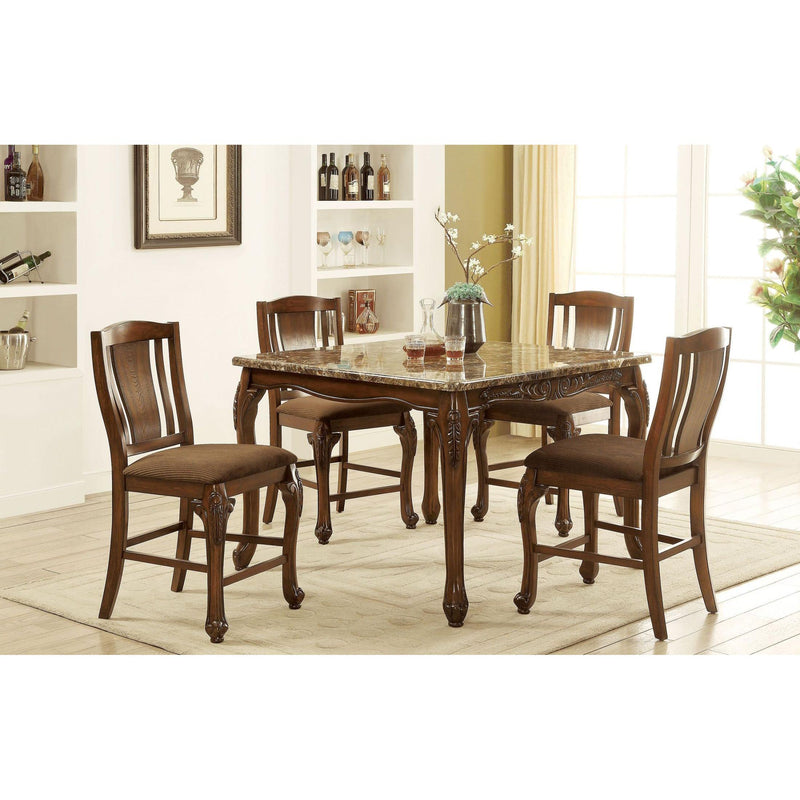 Furniture of America Johannesburg Counter Height Dining Table with Faux Marble Top CM3873PT IMAGE 4