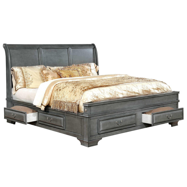 Furniture of America Brandt King Sleigh Bed with Storage CM7302GY-EK-BED IMAGE 1