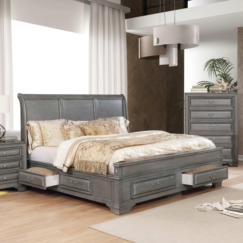 Furniture of America Brandt King Sleigh Bed with Storage CM7302GY-EK-BED IMAGE 2